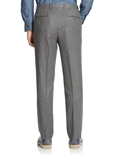 Saks Fifth Avenue Men's COLLECTION Wool Flat-Front Pants | Thumbnail 3