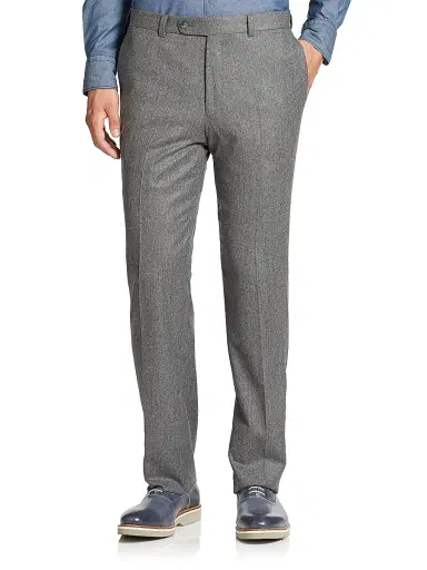 Saks Fifth Avenue Men's COLLECTION Wool Flat-Front Pants | Thumbnail 1