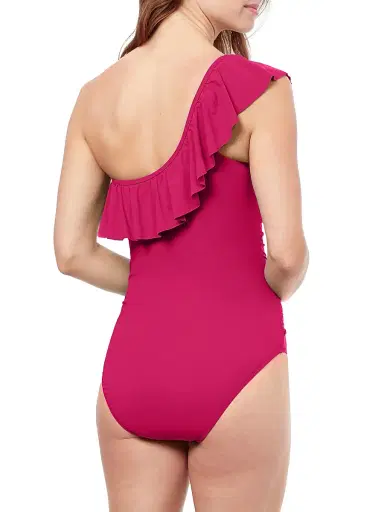 Gottex Swimwear Women's Tutti Frutti Ruffled One-Shoulder One-Piece Swimsuit - Cherry - Size 10 | Thumbnail 4