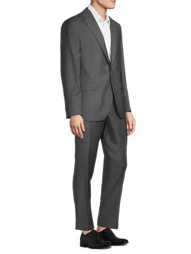 Saks Fifth Avenue Men's COLLECTION Woven Wool Suit - Charcoal - Size 44 | Thumbnail 4