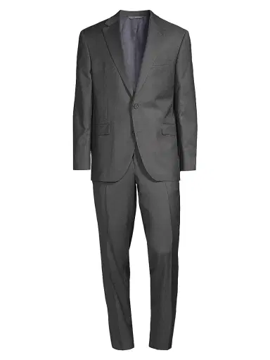 Saks Fifth Avenue Men's COLLECTION Woven Wool Suit - Charcoal - Size 44 | Thumbnail 1
