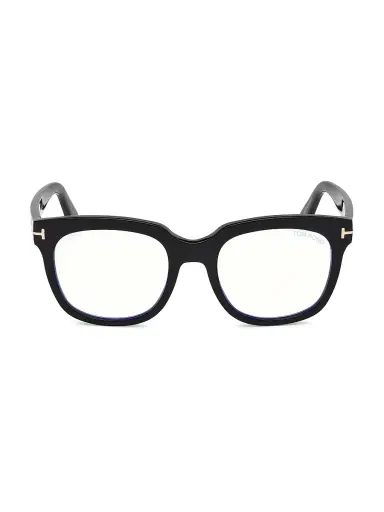 Tom Ford Women's 52MM Geometric Blue Filter Eyeglasses - Shiny Black | Thumbnail 1 Tom Ford Women's 52MM Geometric Blue Filter Eyeglasses - Shiny Black | Thumbnail 1