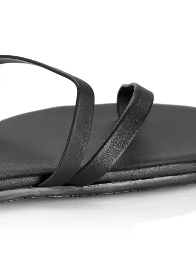 TKEES Women's Sarit Leather Sandals - Black - Size 11 | Thumbnail 6