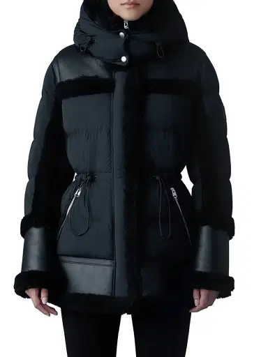 Mackage Women's Lilibeth Mixed-Media Shearling Down Parka - Black And Black | Thumbnail 3 Mackage Women's Lilibeth Mixed-Media Shearling Down Parka - Black And Black | Thumbnail 3