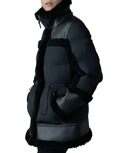 Mackage Women's Lilibeth Mixed-Media Shearling Down Parka - Black And Black | Thumbnail 6 Mackage Women's Lilibeth Mixed-Media Shearling Down Parka - Black And Black | Thumbnail 6