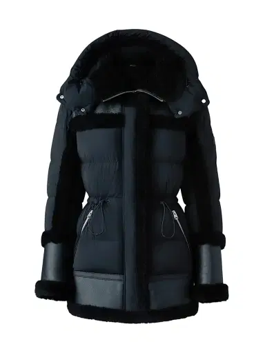 Mackage Women's Lilibeth Mixed-Media Shearling Down Parka - Black And Black | Thumbnail 1 Mackage Women's Lilibeth Mixed-Media Shearling Down Parka - Black And Black | Thumbnail 1