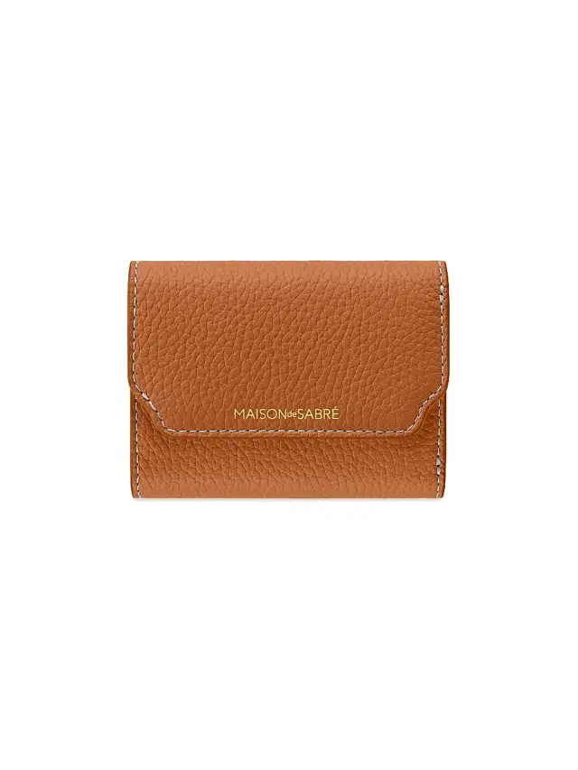 Maison de Sabre Women's Leather Trifold Wallet - Pecan Brown