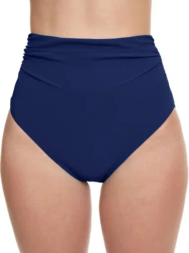 Gottex Swimwear Women's Tutti Frutti High-Waisted Bikini Bottom - Navy | Thumbnail 1