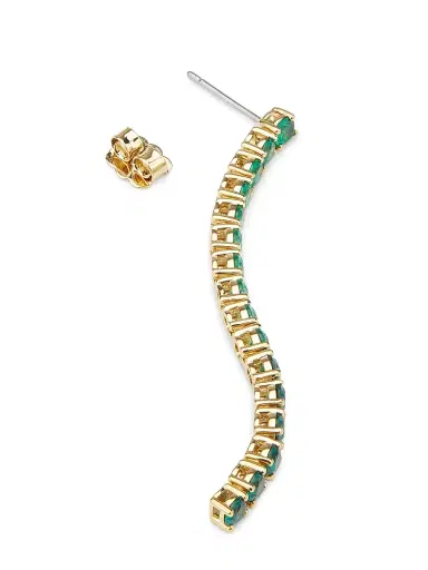 Adriana Orsini Women's 18K-Gold-Plated & Crystal Tennis Earrings - Green | Thumbnail 3