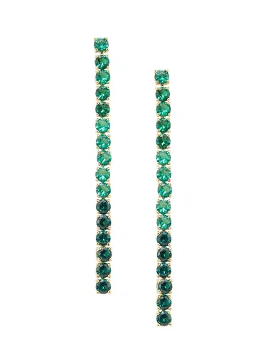 Adriana Orsini Women's 18K-Gold-Plated & Crystal Tennis Earrings - Green | Thumbnail 1