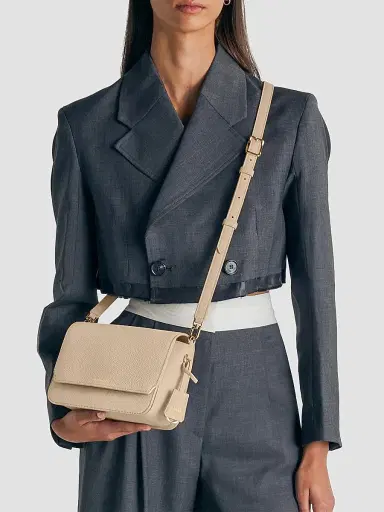 MAISON de SABRÉ Women's Leather Flap Shoulder Bag - Saharan | Thumbnail 7