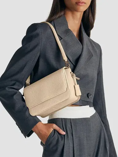 MAISON de SABRÉ Women's Leather Flap Shoulder Bag - Saharan | Thumbnail 1