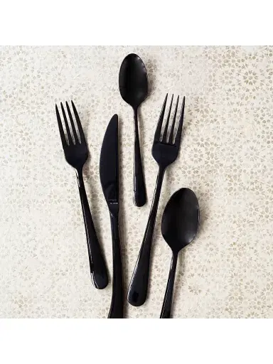 Vietri Settimocielo Nero 5-Piece Flatware Set | Thumbnail 2 Vietri Settimocielo Nero 5-Piece Flatware Set | Thumbnail 2