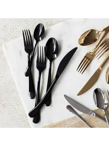 Vietri Settimocielo Nero 5-Piece Flatware Set | Thumbnail 3 Vietri Settimocielo Nero 5-Piece Flatware Set | Thumbnail 3