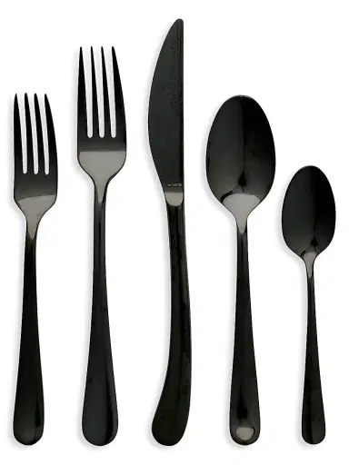 Vietri Settimocielo Nero 5-Piece Flatware Set | Thumbnail 1 Vietri Settimocielo Nero 5-Piece Flatware Set | Thumbnail 1
