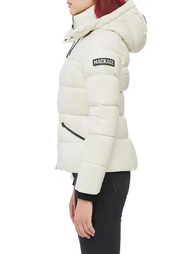 Mackage Women's Madalyn Down Quilted Puffer Jacket - Cream - Size XL | Thumbnail 4