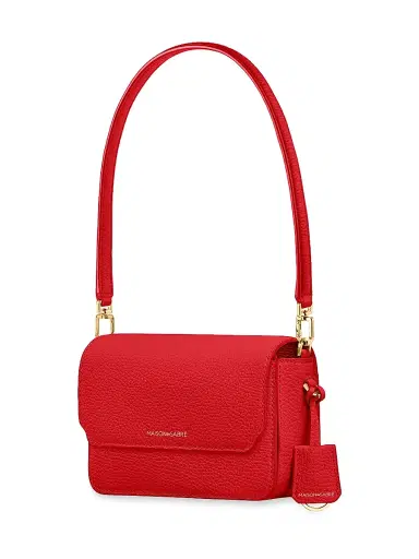 MAISON de SABRÉ Women's Mini Leather Flap Bag - Pomegranate Red | Thumbnail 5