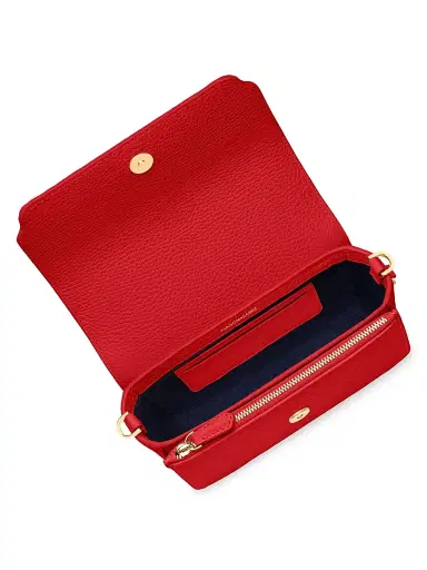 MAISON de SABRÉ Women's Mini Leather Flap Bag - Pomegranate Red | Thumbnail 8
