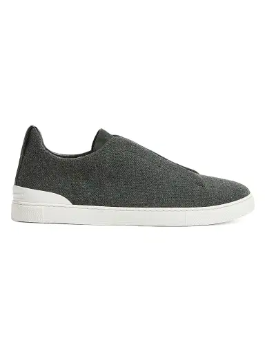 ZEGNA Men's Oasi Cashmere Triple Stitch Sneakers - Green | Thumbnail 1 ZEGNA Men's Oasi Cashmere Triple Stitch Sneakers - Green | Thumbnail 1