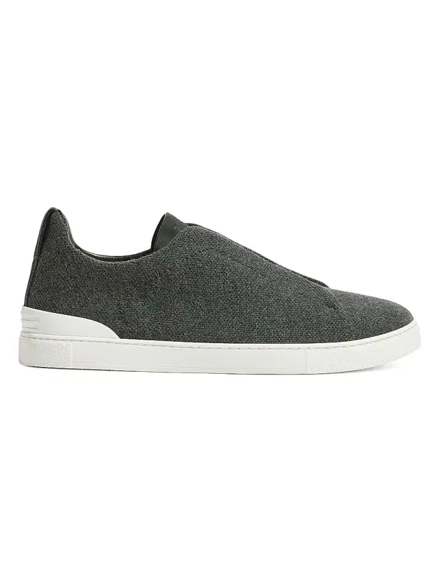 ZEGNA Men's Oasi Cashmere Triple Stitch Sneakers - Green