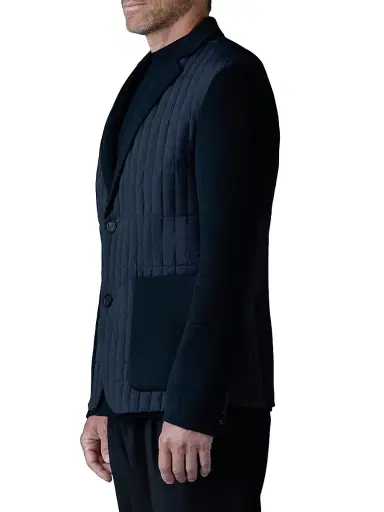 Mackage Men's John Mixed-Media Vertical Quilted Blazer - Navy - Size 36 | Thumbnail 4 Mackage Men's John Mixed-Media Vertical Quilted Blazer - Navy - Size 36 | Thumbnail 4