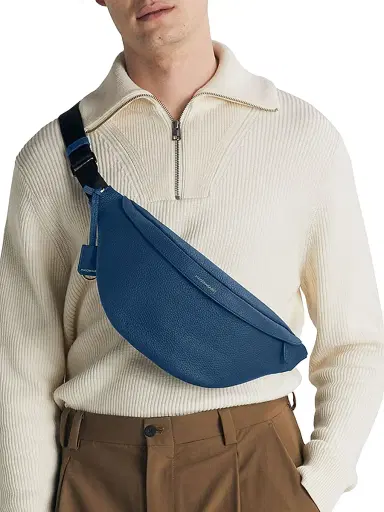 MAISON de SABRÉ Large Leather Sling Bag - Pacific Blue | Thumbnail 3