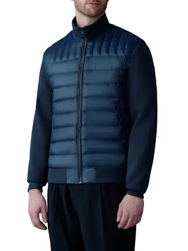 Mackage Men's Collin Mixed-Media Bomber Jacket - Navy - Size Small | Thumbnail 3 Mackage Men's Collin Mixed-Media Bomber Jacket - Navy - Size Small | Thumbnail 3