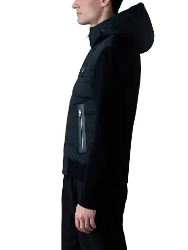 Mackage Men's Andrew Hooded Mixed-Media Down Coat - Navy - Size Large | Thumbnail 4 Mackage Men's Andrew Hooded Mixed-Media Down Coat - Navy - Size Large | Thumbnail 4