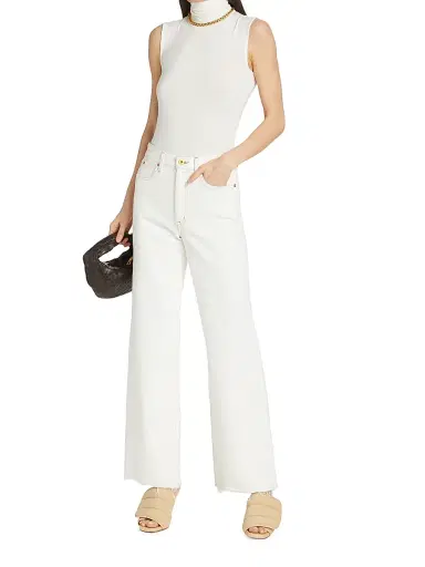 SLVRLAKE Women's Grace High-Rise Wide-Leg Jeans - Natural White - Size 32 | Thumbnail 2