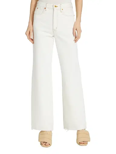 SLVRLAKE Women's Grace High-Rise Wide-Leg Jeans - Natural White - Size 32 | Thumbnail 3