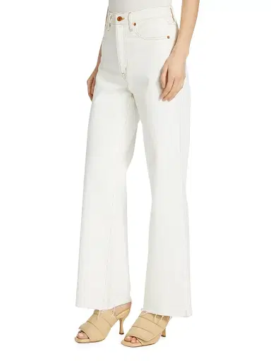 SLVRLAKE Women's Grace High-Rise Wide-Leg Jeans - Natural White - Size 32 | Thumbnail 4