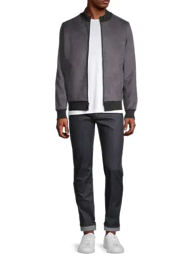 Robert Barakett Men's Lachine Faux Suede Jacket - Black | Thumbnail 2 Robert Barakett Men's Lachine Faux Suede Jacket - Black | Thumbnail 2