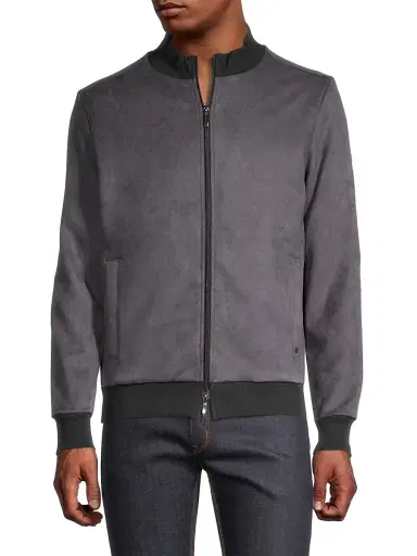 Robert Barakett Men's Lachine Faux Suede Jacket - Black | Thumbnail 3 Robert Barakett Men's Lachine Faux Suede Jacket - Black | Thumbnail 3