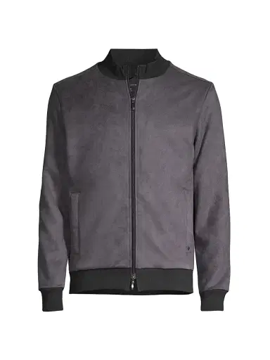 Robert Barakett Men's Lachine Faux Suede Jacket - Black | Thumbnail 1 Robert Barakett Men's Lachine Faux Suede Jacket - Black | Thumbnail 1