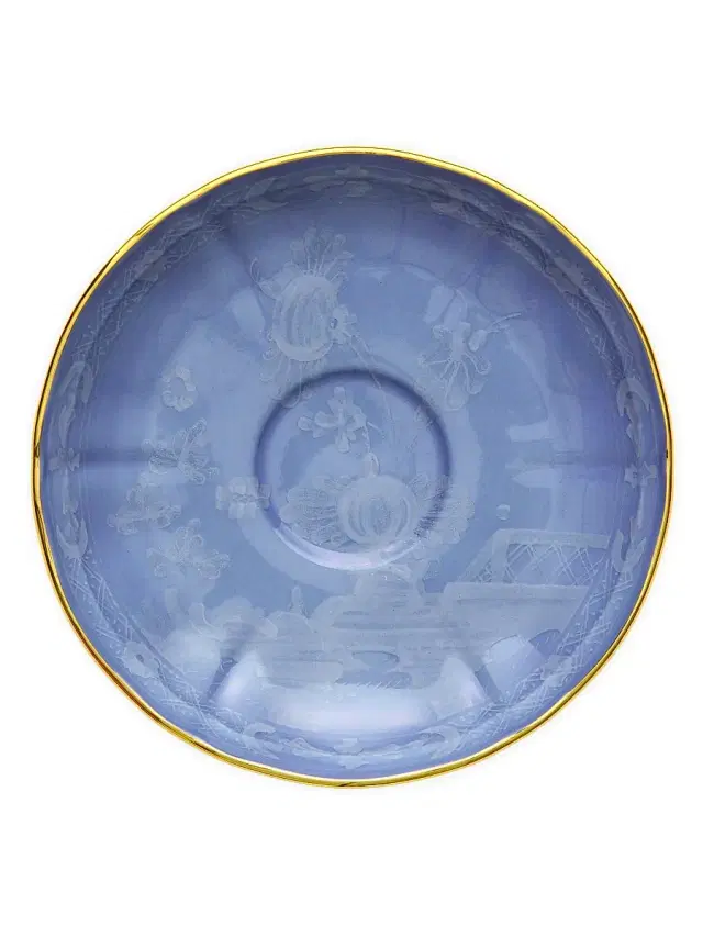 Oriente Italiano Gold-Rimmed Tea Saucer - Periwinkle Blue
