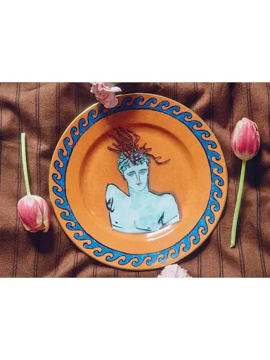 Ginori 1735 Il Viaggio Di Nettuno Dessert Plate - Orange | Thumbnail 2 Ginori 1735 Il Viaggio Di Nettuno Dessert Plate - Orange | Thumbnail 2