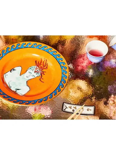 Ginori 1735 Il Viaggio Di Nettuno Dessert Plate - Orange | Thumbnail 3 Ginori 1735 Il Viaggio Di Nettuno Dessert Plate - Orange | Thumbnail 3
