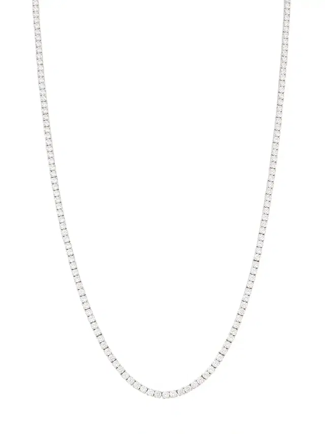 Women's Naomi Rhodium-Plated & Cubic Zirconia Long Tennis Necklace/24" - Silver Crystal