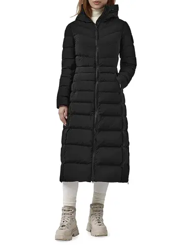 Canada Goose Women's Clair Quilted Nylon Long Coat - Black - Size XS | Thumbnail 2