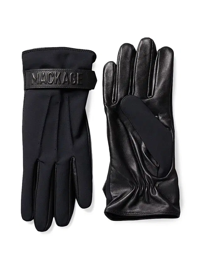 Mackage Men's Wool-Lined Belted Gloves - Black