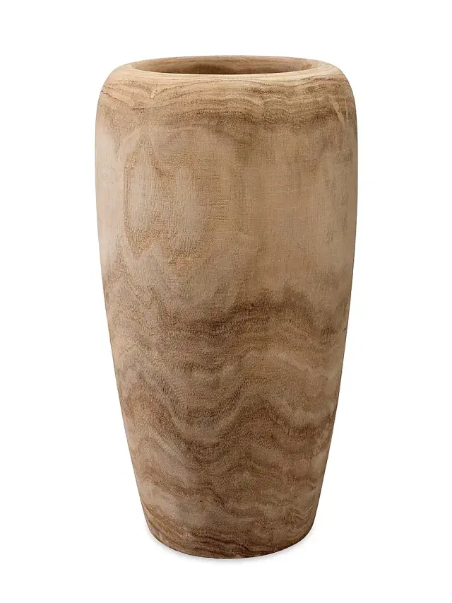 Ojai Small Wooden Vase - Natural Wood