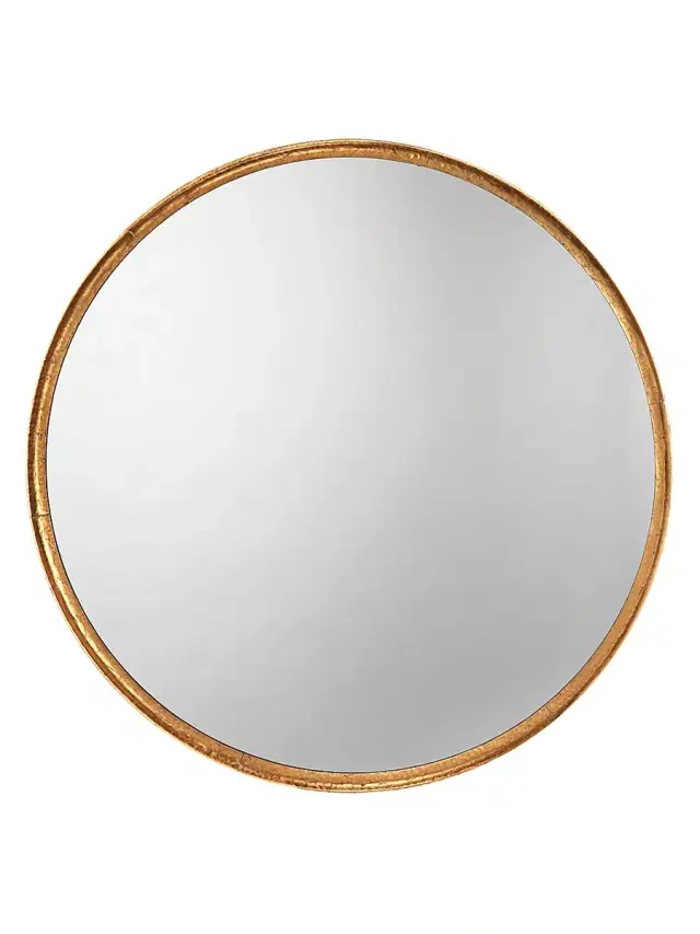 Refined Round Gold Leaf Mirror - Gold Leaf