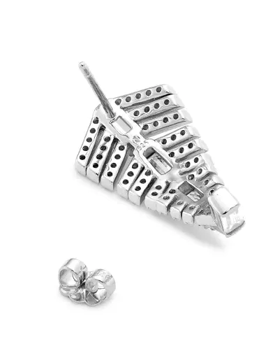 Adriana Orsini Women's Naomi Deco Sterling Silver & Cubic Zirconia J-Hoop Earrings - Silver | Thumbnail 3 Adriana Orsini Women's Naomi Deco Sterling Silver & Cubic Zirconia J-Hoop Earrings - Silver | Thumbnail 3