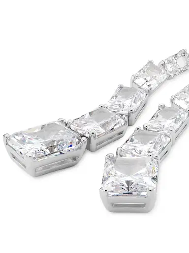 Adriana Orsini Women's Naomi Sterling Silver & Cubic Zirconia Linear Drop Earrings - Silver | Thumbnail 4 Adriana Orsini Women's Naomi Sterling Silver & Cubic Zirconia Linear Drop Earrings - Silver | Thumbnail 4