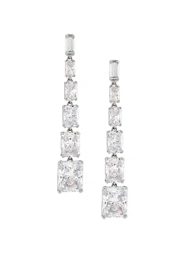 Adriana Orsini Women's Naomi Sterling Silver & Cubic Zirconia Linear Drop Earrings - Silver | Thumbnail 1 Adriana Orsini Women's Naomi Sterling Silver & Cubic Zirconia Linear Drop Earrings - Silver | Thumbnail 1