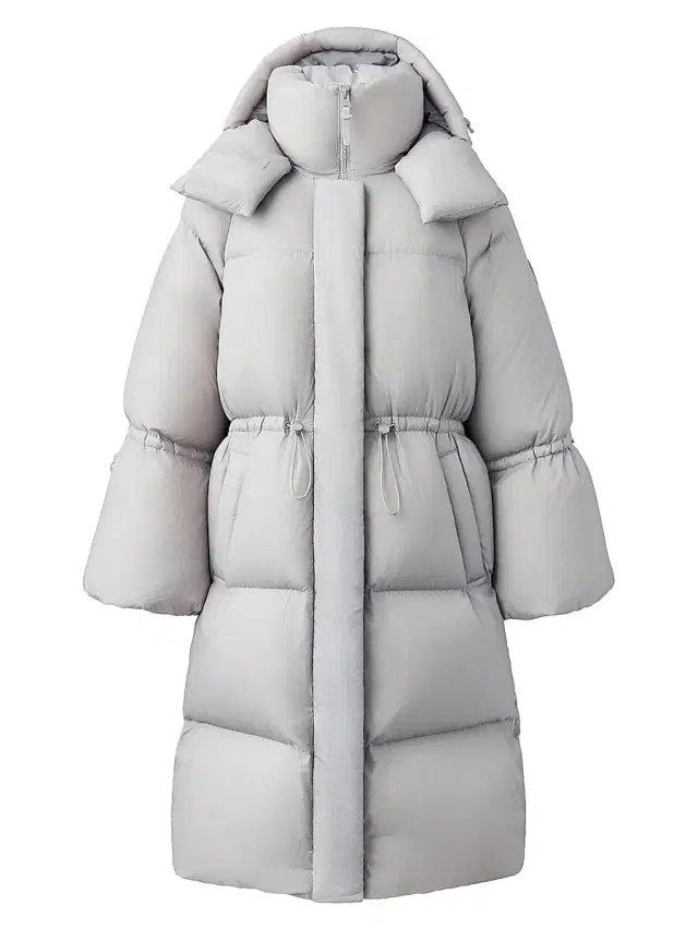 Women's Lenzi Hooded Matte Shell Puffer Down Coat - Light Grey