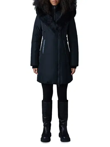Mackage Women's Kay Shearling-Collar Down Coat - Black - Size XL | Thumbnail 2