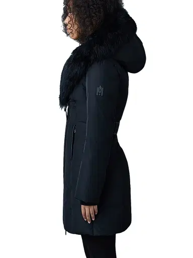 Mackage Women's Kay Shearling-Collar Down Coat - Black - Size XL | Thumbnail 4