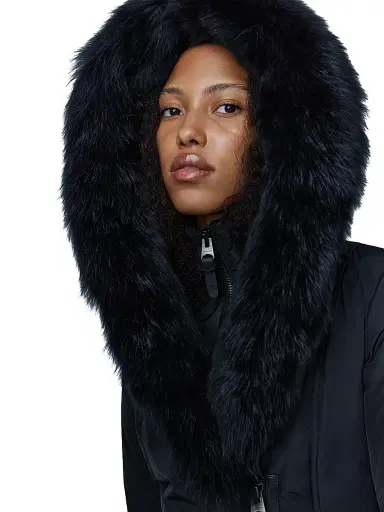 Mackage Women's Kay Shearling-Collar Down Coat - Black - Size XL | Thumbnail 6