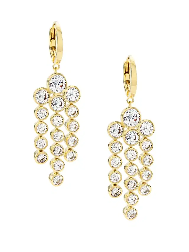 Women's Basel 18K-Gold-Plated & Cubic Zirconia  Chandelier Earrings - Gold